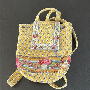 Vera Bradley Elizabeth Yellow Floral Quilted Backpack